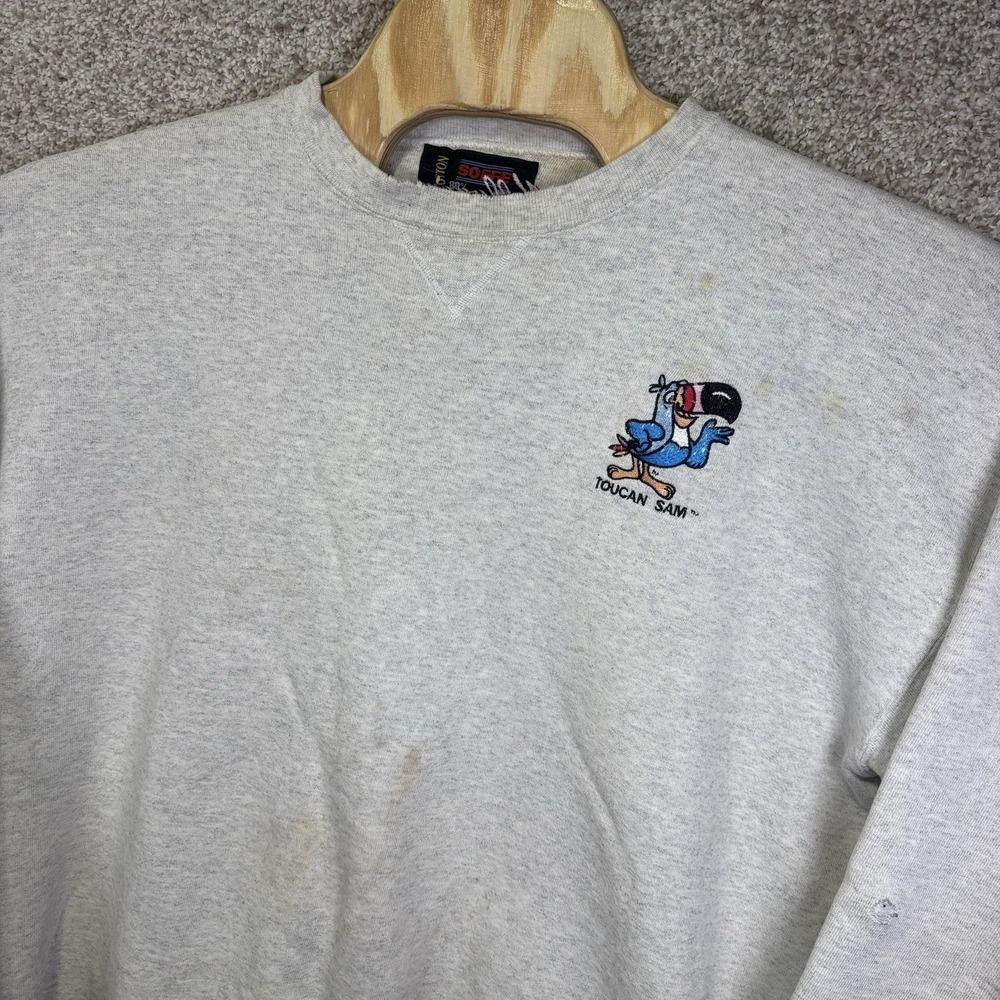 Vintage Kellogg's Toucan Sam Sweatshirt Mens XL Gray Fleece Graphic Crewneck